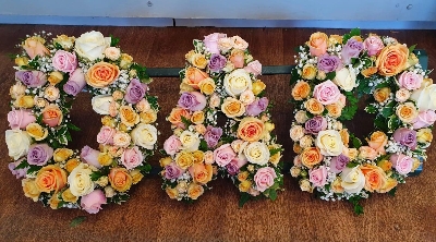 DAD floral rose letters