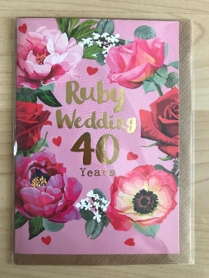 40th wedding anniversary card